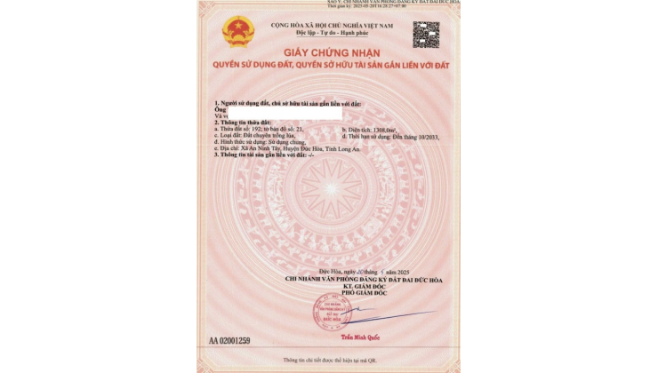 BÁN ĐẤT CHÍNH CHỦ KHÔNG QUA MÔI GIỚI, CẦN RA GẤP GIÁ TỐT